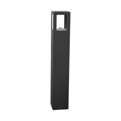 Image of LED Outdoor Lights &#039;Nicola&#039; (Modern) in Black Made of Aluminium (1 Light Source,) from Lucande Garden Light, Path Bollard lamp, Pillar