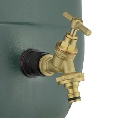 Image of 3/4&quot; bsp Waterbutt Connector +Solid Brass bib tap with Click Lock Hose Connection+Free Thread Seal Tape