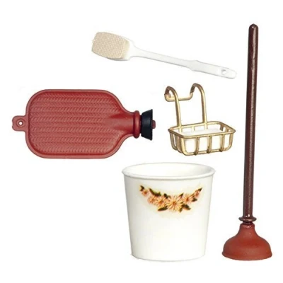 Image of Melody Jane Dolls House BATHROOM ACCESSORIES SET