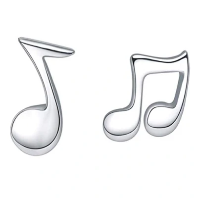 Image of Belons 925 Sterling Silver Lovely Musical Note Stud Earrings Mini for Women Girls