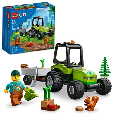Image of LEGO City Park Tractor 60390, Toy with Trailer for Kids Ages 5 Plus, Farm Vehicle Construction Set Animal Figures and Gardener Minifigure, Gift Idea