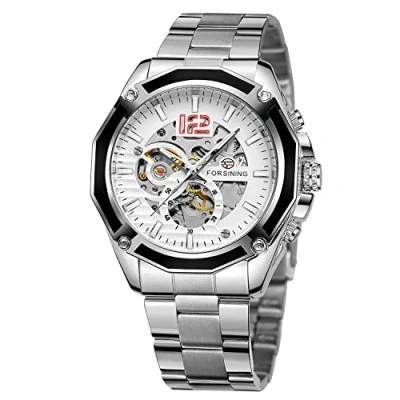 Image of FORSINING Mens Watch Men Luxury Famous Top Brand Automatic Wrist Waterproof Skeleton Mechanical Wristwatches, Silver,
