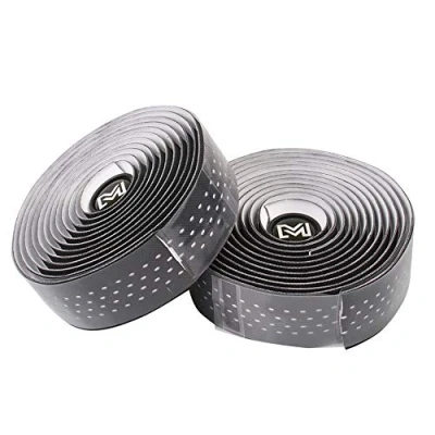 Image of VOANZO Leather Bicycle Handlebar Tape, Road Bike Superior BreathableNon Slip Mountain Tape (White)
