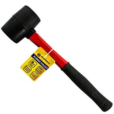 Image of Marksman 8oz 16oz 32oz Rubber Mallet Hammer FIBREGLASS Or Silver Shaft Grip Handle DIY Hand Tools Camping Paving Racking Laying Tiles Construction UK Free P&amp;P (8Oz (226g))