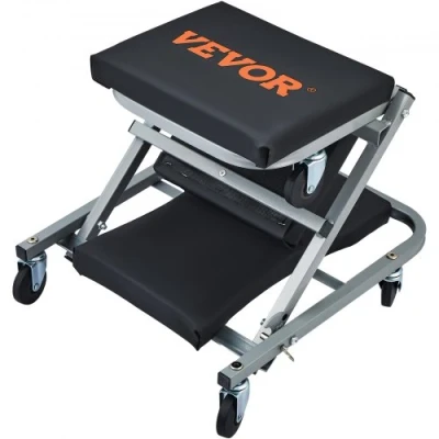 Image of VEVOR Z Creeper Seat, 2 in 1 Rolling Folding Car Creeper/Stool, 300 lbs Capacity Mechanic Creeper, Low Profile with 6 pcs Wheels for Garage, Shop, Auto Repair, Lay Down or Sit, Black