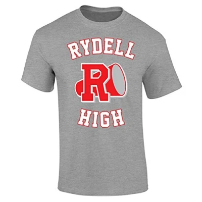 Image of Flip Mens Rydell High School Logo Grease Costume T Shirt Heather Grey (L)