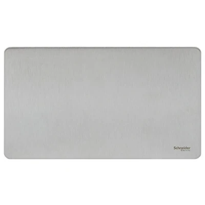 Image of Schneider Electric Ultimate Screwless Flat Plate Double Blank Plate, GU8420SS, Stainless Steel