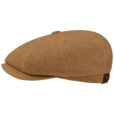Image of Stetson Hatteras Noir Women/Men Newsboy Cap Flat with Peak, Lining Winter Autumn 58 cm Camel