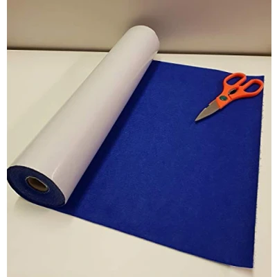 Image of One Metre x 450mm Wide roll of Royal Blue Sticky Back SELF Adhesive Felt Baize