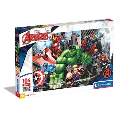 Image of Clementoni 23688 Supercolor Puzzle The Avengers, Ready to fight 104 Maxi Pieces