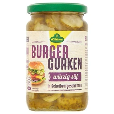Image of Kuhne Crinkle Cut Gherkin Slices 330g (Pack of 10)