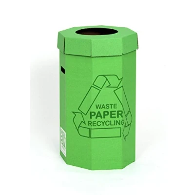 Image of Acorn Green Bin for Office Paper Recycling (Pack 5) Made in the UK a lower carbon footprint Pack includes one sample Tough Liner