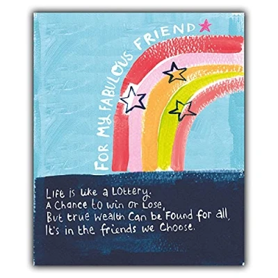 Image of Friend Birthday Card, Nice Words Card For Friend, Her, Poem Life is Like a Lottery