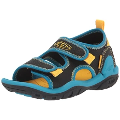 Image of Keen Unisex Kids Knotch Creek Ot Sandal, Black Vivid Blue, 13 UK