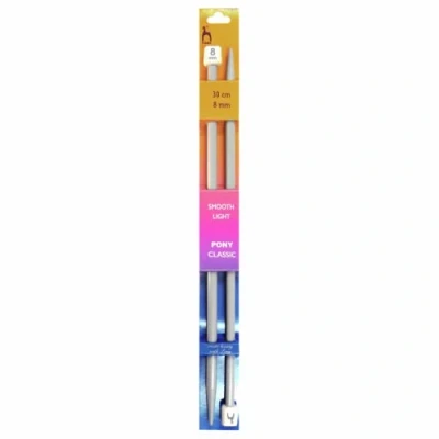 Image of Pony Single Ended Classic Knitting Pins, ABS Plastic, Multi Colour, 8mm