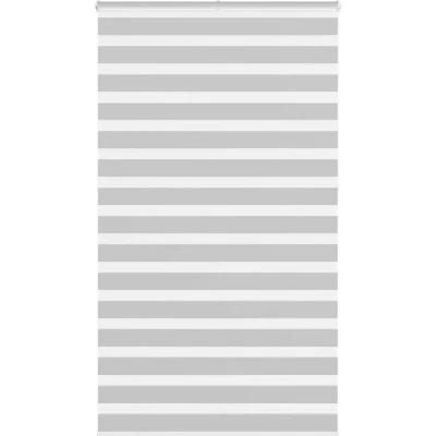 Image of vidaXL Zebra Blind Light Grey 135x230 cm Fabric Width 130.9 Polyester