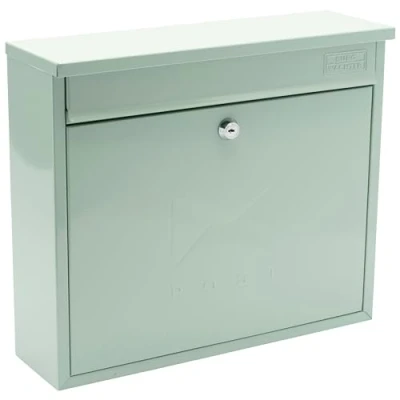 Image of Sterling Elegance Galvanised Steel Wall Mounted Postbox, Chartwell Green