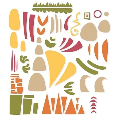 Image of Sizzix Thinlits Die Set 5PK Infinite Doodles #1 666523 Metal, Wafer Thin Cutting Dies for Scrapbooking, Embossing, Journalling