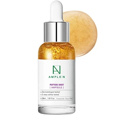 Image of CORÉANA AMPLE:N Peptide Shot Ampoule 1.01 fl. oz. (30ml) Ultimate Anti Aging &amp; Wrinkle Facial Firming Serum, Tri Peptides Booster, Plump, Rejuvenating Skin Care, Lifts Sagging