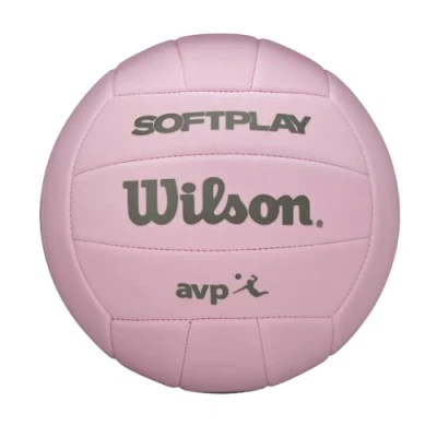Image of Wilson Volleyball Super Soft Play, Faux leather, Outdoor and indoor volleyball, beach Pink