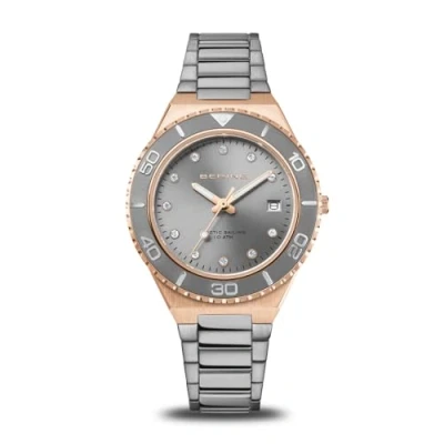 Image of BERING Women5&#039;s Watch Quartz Movement Classic Collection with Stainless Steel and Sapphire Crystal 18936 769 , Rose Gold/Silver