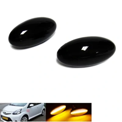 Image of RZG 2x Black Smoked Lens Side Indicator Amber LED Marker Repeater Light For 05 22 Aygo 13 24 ProAce Verso 18 23 City 07 16 Scudo 19+ Combo E Vivaro C Zafira Life