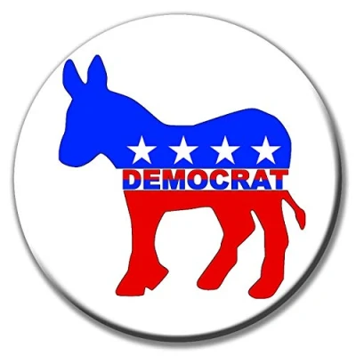 Image of Party People Democrats Democratic Donkey badge 59mm Vote pin button gift
