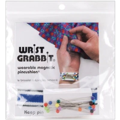Image of Blue Feather Wrist Grabbit Magnetic Pincushion