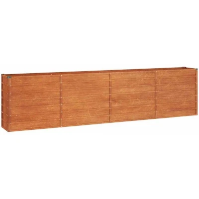 Image of vidaXL Rusty Corten Steel Garden Raised Bed 320x40x77 cm Weather Resistant Planter with Ample Space and Sturdy Frame Ideal for Patios/Balconies/Gardens
