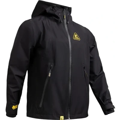 Image of Cressi Unisex Hooded Soft Shell Jacket, Black/Yellow, L EU