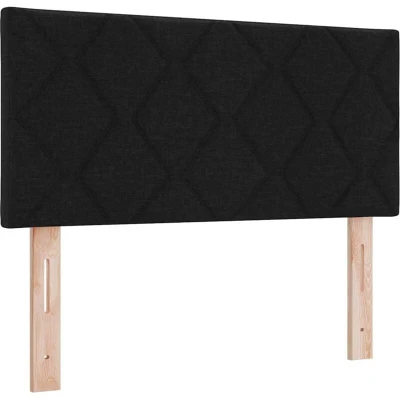 Image of vidaXL LED Headboard Diamond Blocks Design Black 100 cm Fabric