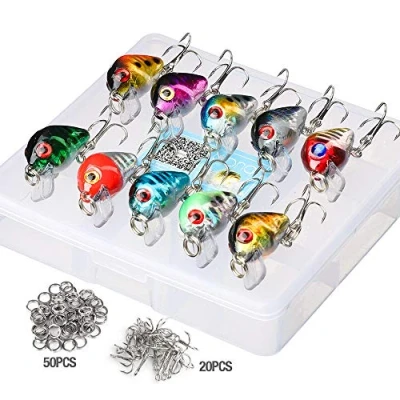 Image of DONQL Fishing Lure Set Minnow Baits Kit Wobbler Crankbaits With Hooks Hard Popper Lures for Saltwater Freshwater Trout Bass Salmon (10PCS 2.8 cm / 1.7g)