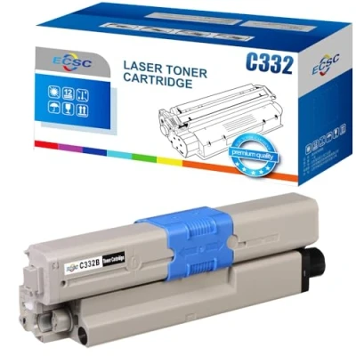 Image of ECSC Toner Cartridge C332B / 46508712 For Printer, Compatible With OKI C332dn C332dnw MC363 MC363dn MC363dnw (Black, 1 Pack)