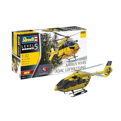 Image of Revell 04969 H145 &quot;ADAC/REGA&quot; 1:32 Scale Unbuilt/Unpainted Plastic Model Kit, Yellow