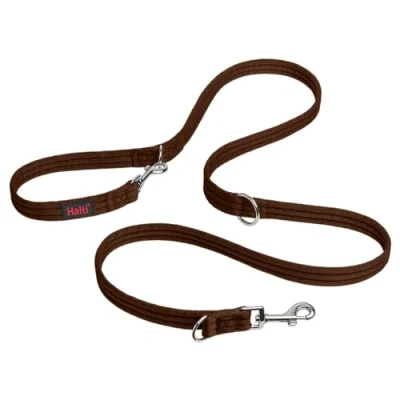 Image of HALTI Training Lead Professional Dog to Stop Pulling on the Lead, Perfect for Puppy Walks, Easy Use Double Ended Leash, Lightweight Soft &amp; Durable (Size Small, Deep Walnut, 2m)