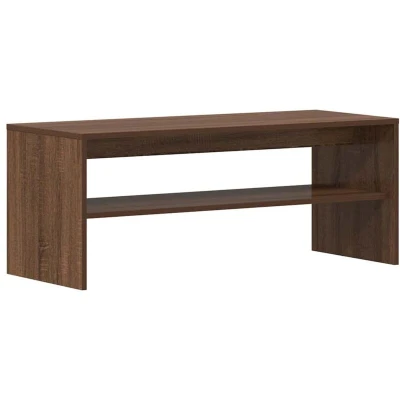 Image of vidaXL tv cabinet modern brown oak engineered wood stand/sideboard with ample storage 100x40x40 cm for living room/bedroom
