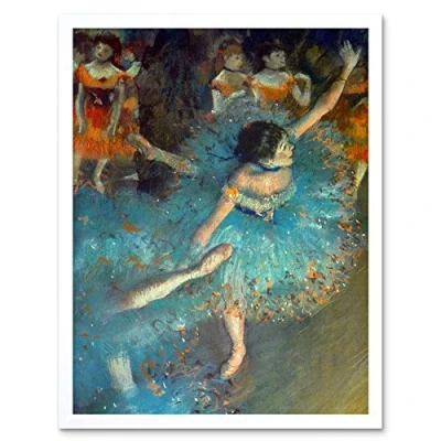 Image of Wee Blue Coo Degas Dancer Old Master Painting Art Print Framed Poster Wall Decor 12X16 Inch