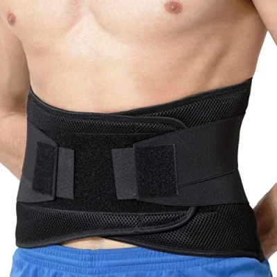 Image of Neotech Care Adjustable Compression Back Brace Lumbar Support Belt (Black, Size L)