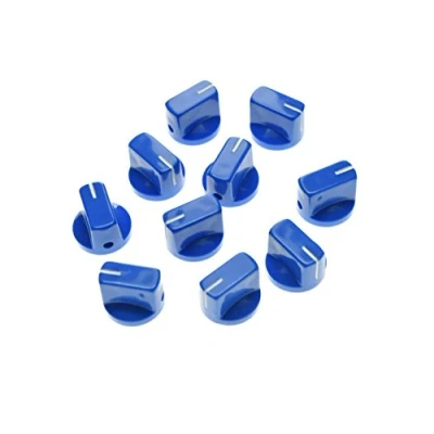 Image of KAISH Pack of 10 Guitar AMP Effect Pedal Knobs Pointer Knob with Set Screw Blue