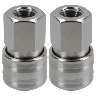 Image of Euro Air Line Quick Release Hose Coupler Connector 1/4 BSP Female Thread 2pc