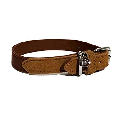 Image of Rosewood Luxury Leather Dog Collar, 8 12 Inch, soft touch red