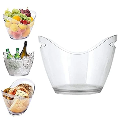 Image of Wine Chiller &amp; Party Beverage Tub， Clear Acrylic Food Grade ice Bucket, 3.5LiterStorage Tub, See Through Tub Champagne Bucket for Drinks.