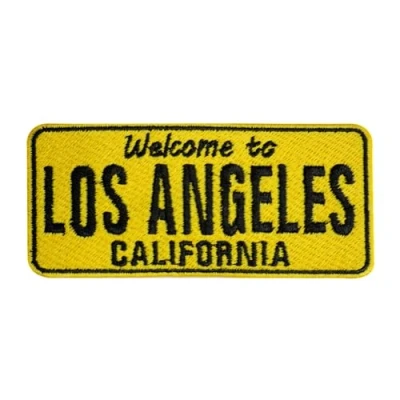 Image of Los Angeles Travel Patch, Groovy Patch Embroidered Iron on Sew Badge for Clothes etc. 10x4.5cm