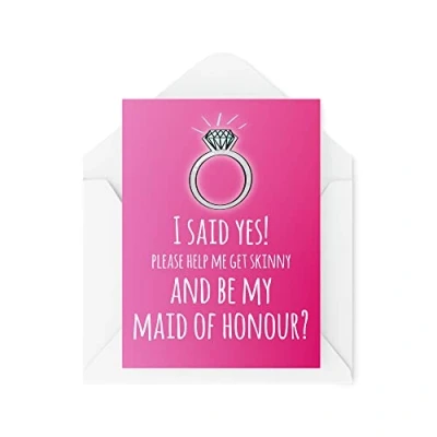 Image of Funny Cards Engagement Card Hen Do Wedding Planner Day Maid of Honour I Said Yes Greeting Witty Humour Laughter Banter Joke Fun CBH87