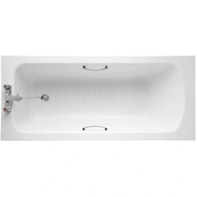 Image of Armitage Shanks Sandringham 21 1700mm x 700mm 2 taphole bath with chrome plated handgrips and tread pattern E028401