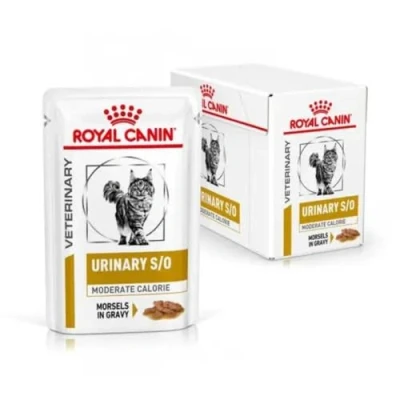 Image of Royal Canin Veterinary Diet Feline Urinary S/O Moderate Calorie Gravy Pouches 48 x 85g