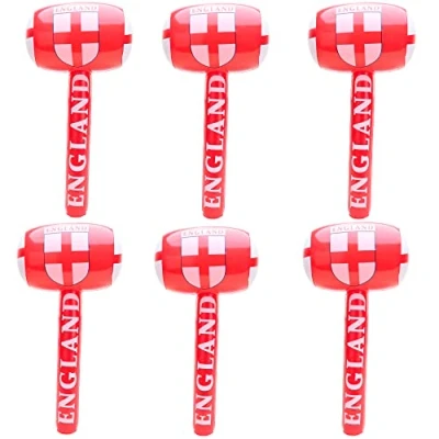 Image of Toyland® 6 x 28 Inch Inflatable England Hammer World Cup Euros Football Match Accessories