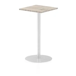 Image of Italia 600mm Poseur Square Table Grey Oak Top 1145mm High Leg