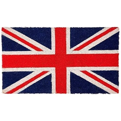 Image of JVL Union Jack Novelty PVC Backed Coir Entrance Door Mat, 40 x 70 cm
