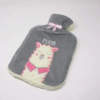 Image of Country Club Thick Sherpa Fleece 2 Litre Hot Water Bottle (Pyjama)